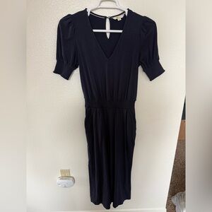 Boden Women’s Navy Blue Jumpsuit with Pockets Size US 4 Petite Elastic Waist